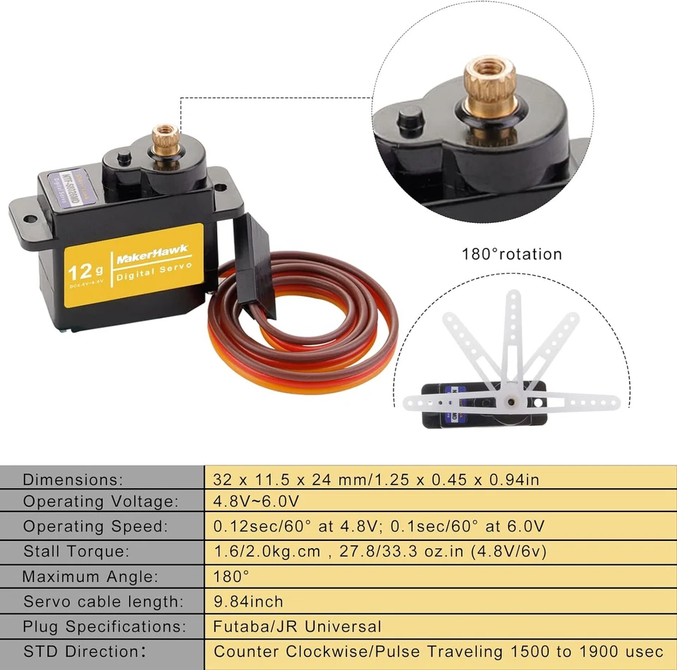 4Pcs SCX24 Digital Servo High Torque Metal Steering for RC Car Boat Truck Robot - Image 3 of 4