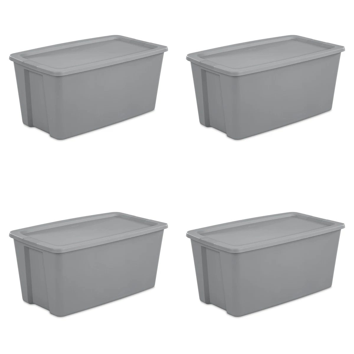 4 Piece 50 Gallon Plastic Tote Storage Box Home Organization Boxes with Lid