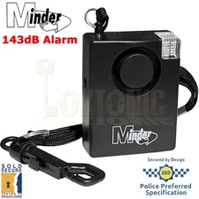 Minder Personal 143dB Sold Secure Panic Rape Attack Alarm Strobe Torch 5yr Warra