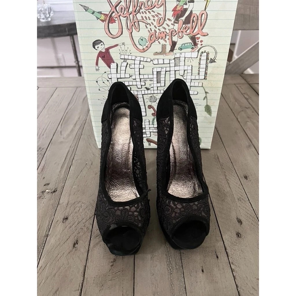 Jeffrey Campbell Tabitha Black Platform Pumps Size 6 eBay