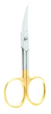 Deluxe Nail Scissors Curved Golden Nail Cutting Grooming Manicure Tools