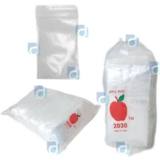 Apple Mini Zip Resealable Bags 2" x 3" Clear Baggies 2030 - 1000ct. NEW