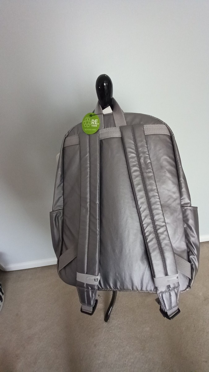★KIRSH★ Pocket technical backpack silver Kipling Chuwy backpack in Smooth Silver Metallic #KI212 for