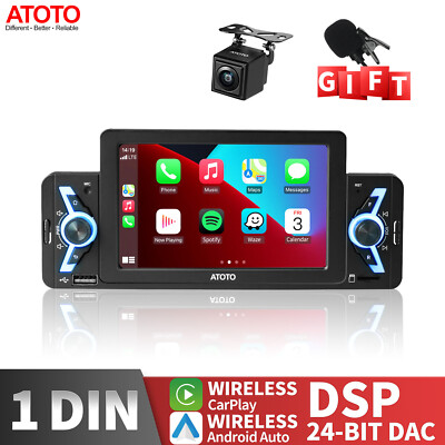 ATOTO F7WE 5'' Autoradio Bluetooth 1 Din Wireless CarPlay & Android Auto + Camera