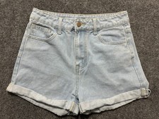 Shein Jean Shorts Women's Size S Blue Light Wash Cuffed 26 2