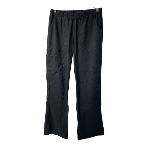Womens Small Scrub Pants Scrub Star Black Elastic Waist Straight Leg
