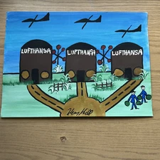 HENRY HILL GOODFELLA ORIGINAL 11 X 15  LUFTHANSA HEIST PAINTING, MOB ART