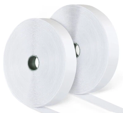 HAUSTORE 2 x 15M Klettband Selbstklebend Extra Stark Weiß Klettverschluss 20mm breit