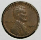 1941 P US Lincoln Wheat Penny Copper Coin