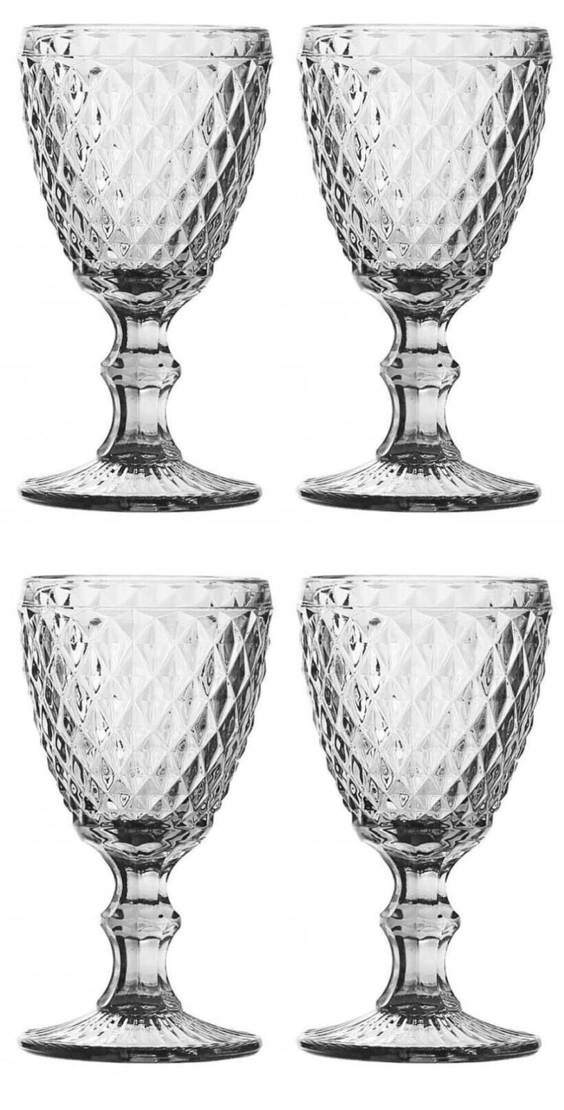 Wine glasses vintage red white wine Set of 4 350ml clear SIDARI eBay