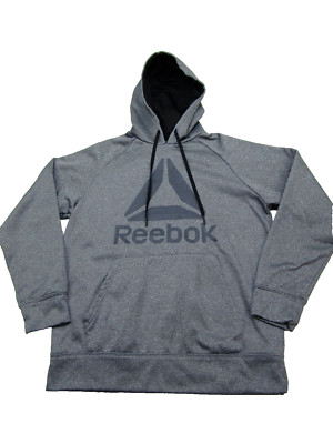 Reebok Hoodie Sweatshirt Mens Medium Spellout Logo Activewear Sportswear Running