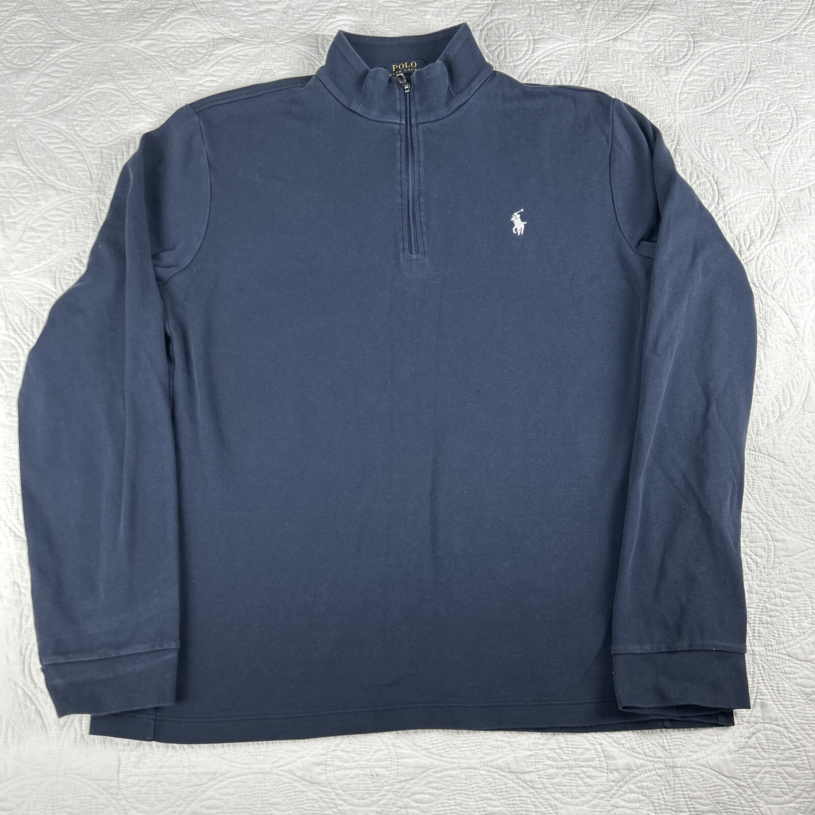 Polo Ralph Lauren 1 4 Zip Pullover Camicia XL Blu Performance Pony Golf