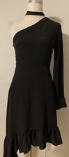 Asos Women’s One Shoulder Off and One Long sleeve Zip Dress size 4 Black