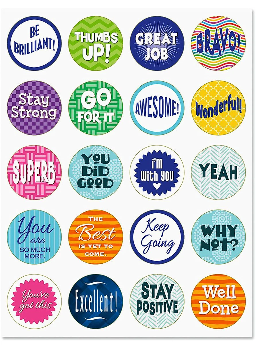 NEW Encouragement Inspirational Word 40 Acid Free Round Stickers