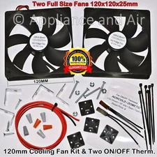 2 RV DOMETIC Norcold add on cooling Fan +ON/OFF Thermostat +Wiring, SHIPS TODAY!