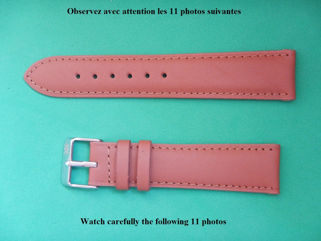 Bracelet de montre 20mm en cuir mat pour remplacer un bracelet usé