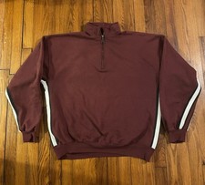 Vintage Russell Athletic Sweatshirt USA Made Mens XL Quarter Zip Fleece Crimson