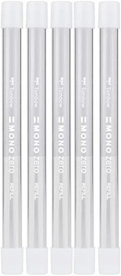 5-Packs Tombow Mono Zero Eraser Refill, Round Tip (57307)