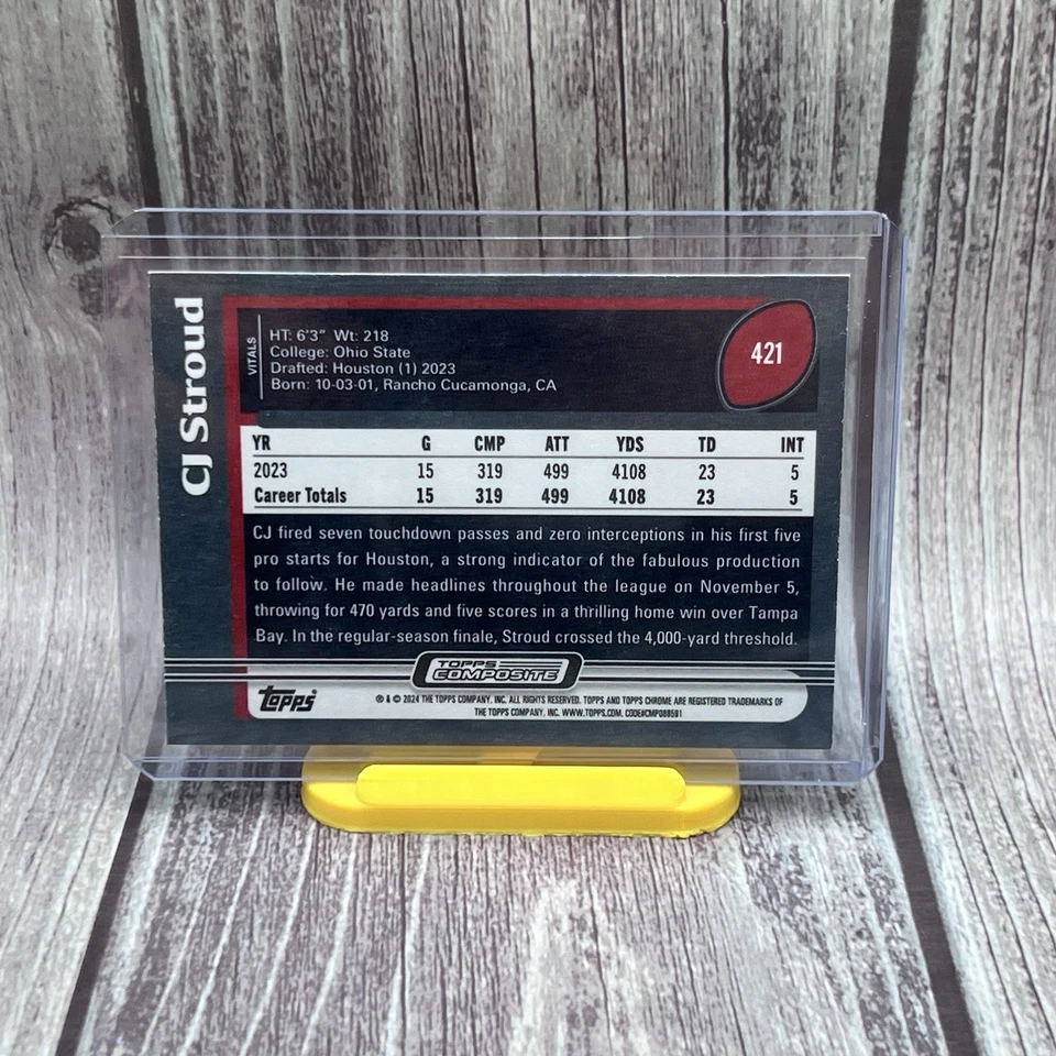 2023 Topps Composite Football CJ C.J. Stroud #421 RC Rookie Houston Texans QB - Image 2 of 2