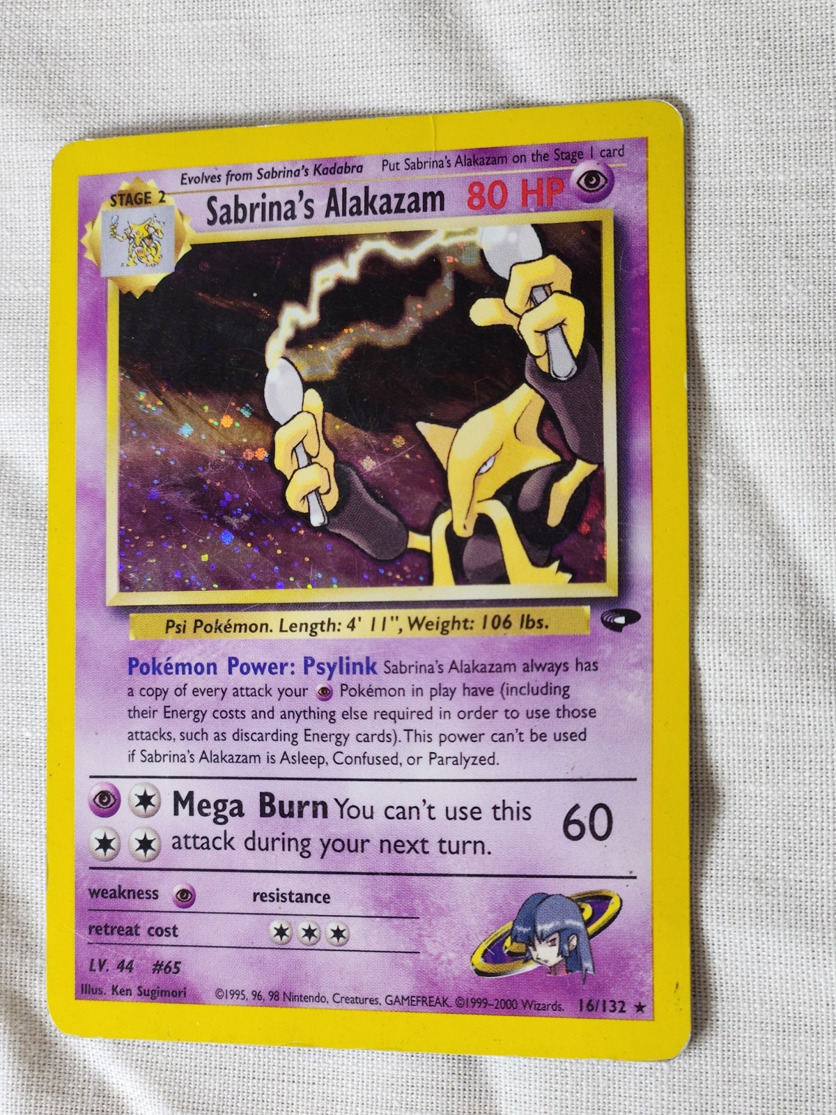 Played Sabrina's Alakazam - Swirl 16 Gym Challenge Pokemon TCG