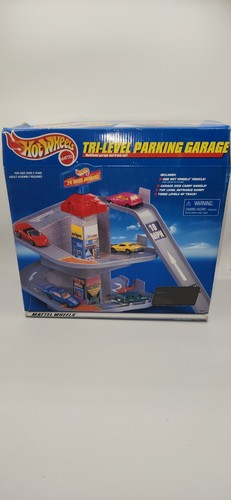 Hot Wheels Mattel Set Garage Tri-Level con Auto 1998 Usato Completo