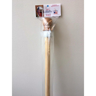 5 Ft. Hardwood 1 In. Wooden Pole with anti Furling Ring
