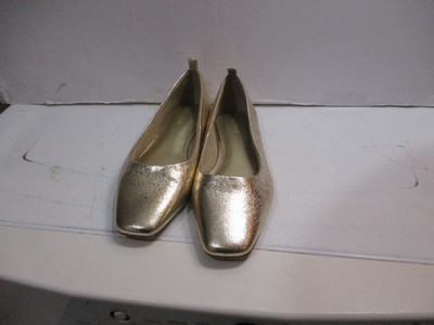 VTG Open Edit Lennox Gold Dressy Square Toe Ballet Flats Women's Shoes Size 8 M