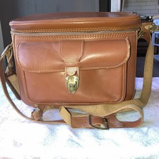 Vintage Real Leather Film Camera Bag Case Mid-Century