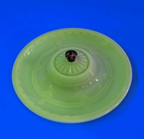 Antique Light Shade Globe Bottom Glass Diffuser Art Deco Custard Uranium Glass