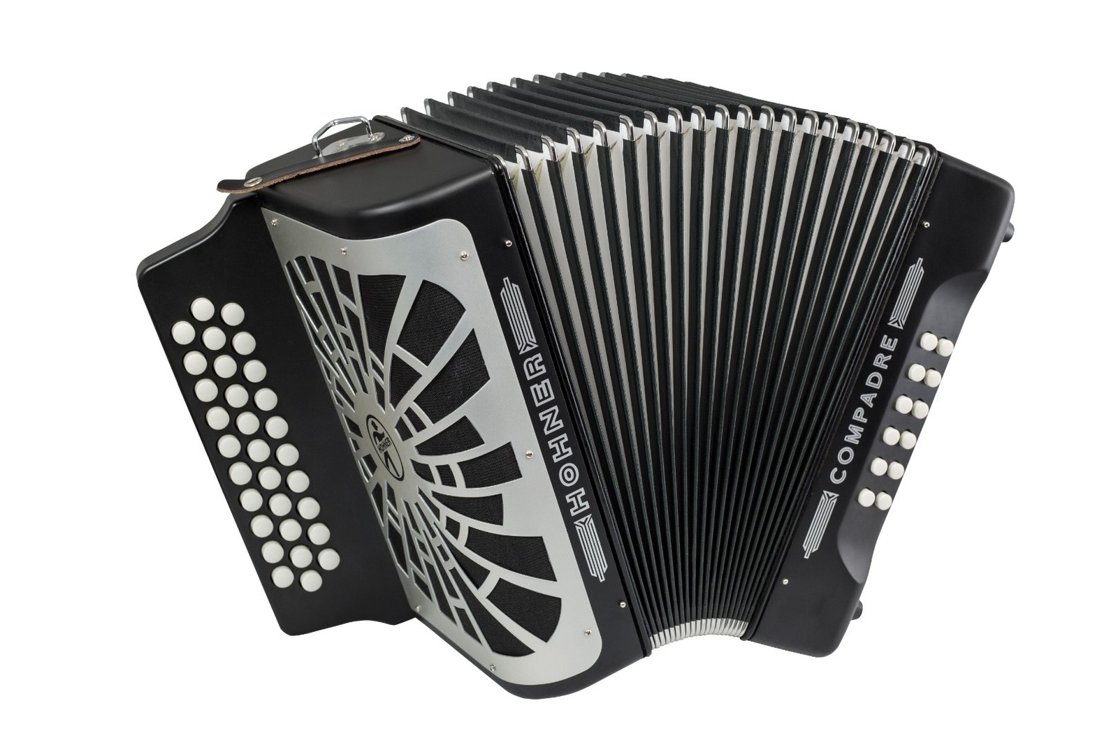 Hohner Compadre COGB Аккордеонный ключ GCF черный с чехлом для чехла - серебряная решетка 217190₽