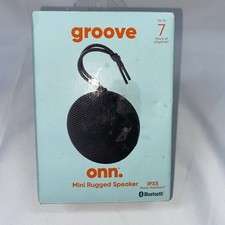 Groove Onn Mini Rugged Speaker Bluetooth Wireless Grey Ipx5 Tested Working