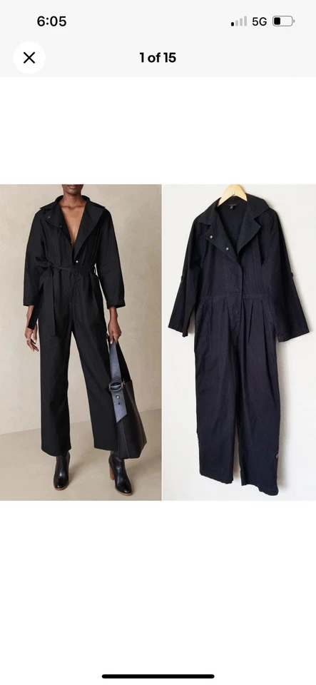 Mono a Presión Banana Republic Finley Algodón Popelina Con Cinturón M Usado en Excelente Condición Foto 2 de 4