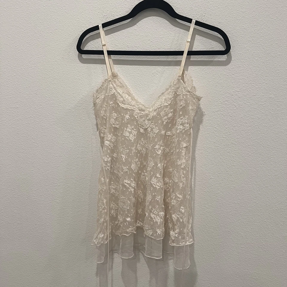 Camisón Babydoll Freesia Por Diane Samandi Floral Encaje Pequeño Caprichoso Hada Foto 3 de 4