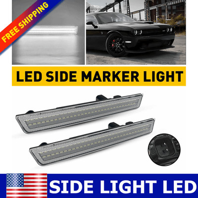 Clear Lens LED Light Sidemarker For 2015-2023 Challenger Dodge 2x 16 17 18 19 20