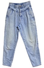 Vintage 80s Bill Blass HIgh Rise Acid Wash Pleated Mom Jeans RN 50027 Size 8