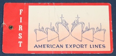 American Export Lines 'Constitution' First Class Luggage Tag, Brig. Gen. Vittrup