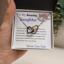 Two Hearts Necklace, For Her, Friend, for Christmas, Anniversary, Birthday, Vale