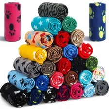 Chumia 28 Pieces Puppy Blanket Bulk Small Fleece Pet Blanket for Puppy Dogs Kitt