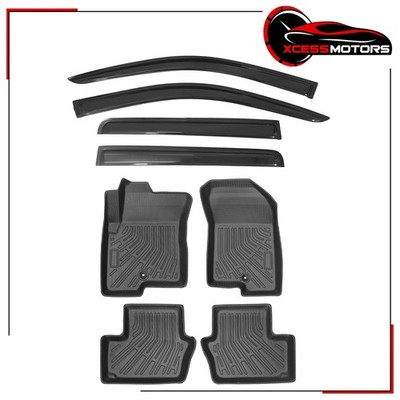 Fits 07-17 Jeep Compass 3D Molded TPE Floor Mats Liner Slim Style Window Visors