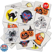 ArtCreativity Halloween Temporary Tattoos for Kids - Pack of 144-2 Inch Non-T