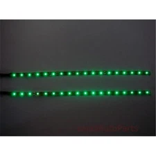 SmallAutoParts 12 in. Led Strips Non Waterproof Green - Set Of 2