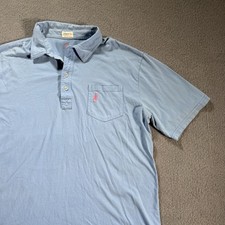 johnnie-O Hangin' Out Mens Large Stretch Blue Polo Shirt Short Sleeve L