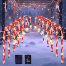 Solar Christmas Lights Outdoor Decorations, 10 Pack Solar Christmas Candy Cane L