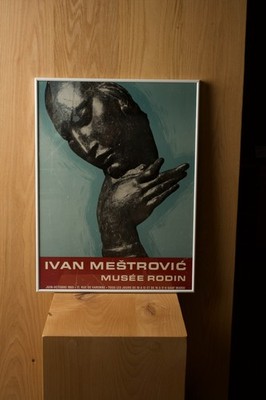 Vintage Ivan Meštrović Musee Rodin 1969 Museum Exhibition Framed Art Poster