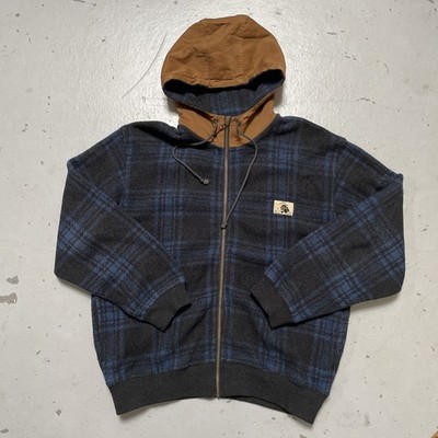 Vintage Polo Ralph Lauren Sportsman Dog Wool Plaid Zip Hood Jacket