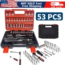 53 PC Mechanics Tools Set Car Repair Tool Kit Set Box for Home Socket Wrench Set