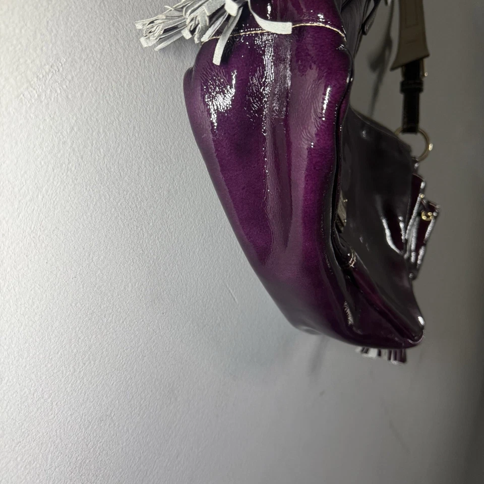 Dooney & Bourke Dark Purple Patent Leather Shoulder Purse - Image 4 of 4
