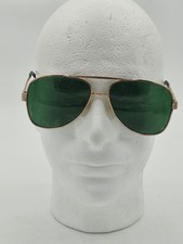 Vintage Z87 Clearview Sunglasses Green Gold Aviator Pilot READ