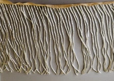 Couture Ivory Cube Beaded Fringe Trim – 2 Lots, 6.2" Wide, 9 oz Total