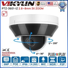 VIKYLIN 6MP 3X ZOOM Dome PTZ IP Camera Built-in MIC Human Vehicle IRNight Vision